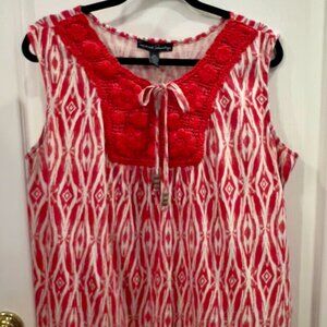French Laundry Red and White Women's Top